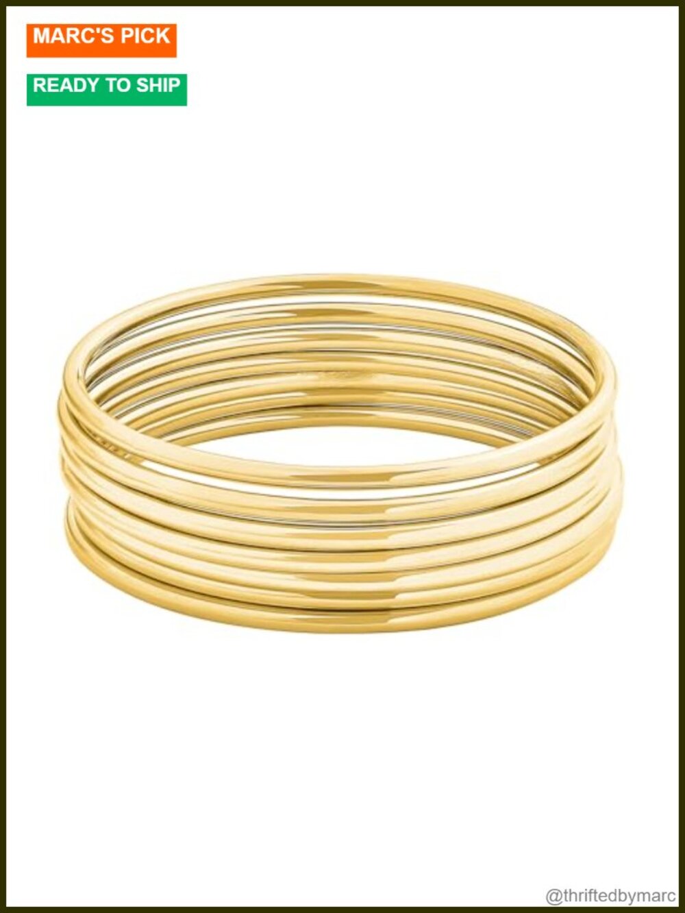 Stainless Steel Bangle Bracelet Set of 7 Thin Round